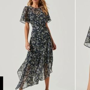 Astr blue floral maxi dress